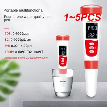 1 ~ 5ШТ 4 В 1 Цифровая ручка для проверки качества воды PH с подсветкой, измеритель температуры TDS EC, PH ORP, анализ питьевой воды, богатой водородом