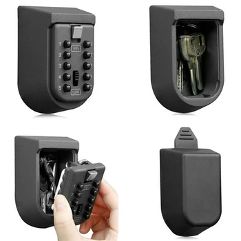 1 комплект замка для ключей 10-значный кодовый замок для ключей для наружного настенного крепления для дома темно-серый Изображение 2