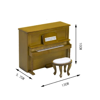 1 комплект мини-мебели для кукольного домика, пианино и табурет для сцены, реквизит для съемок Изображение 2