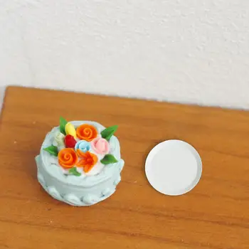 1 комплект Яркой мини-модели торта, имитирующей длительный срок службы, неувядающей сцены выпечки, имитирующей украшение торта Изображение 2