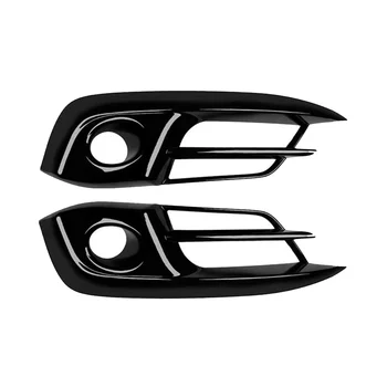1 пара накладок решетки радиатора противотуманных фар переднего бампера для Honda Civic 10Th 2016-2019 Декоративные глянцевые черные полосы противотуманных фар Изображение 2