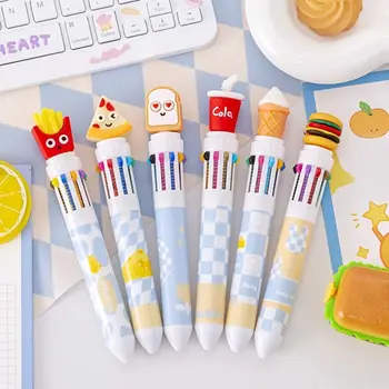 1 ШТ 0,5 мм Милые Нейтральные Гелевые Ручки Креативный Дизайн Еды Тематическая Ручка Для Подписи Уникальная Шариковая Ручка 10 Цветов