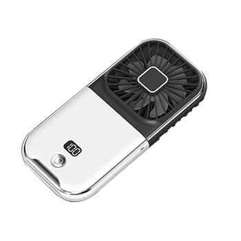 1 ШТ Мини-портативный Уличный ручной вентилятор, перезаряжаемый через USB, Складной на 180 ° Беспроводной настольный вентилятор, Белый и черный