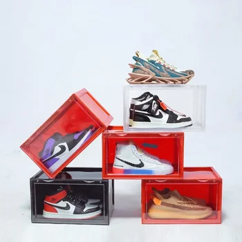 10 шт., Прозрачная Обувная коробка из жесткого магнитного пластика, Коробка для хранения обуви, Простой Шкаф для хранения Обуви, Органайзер для обуви