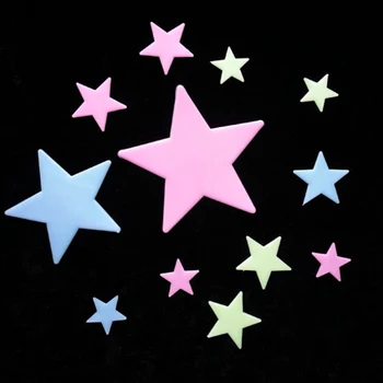 100 Наклеек на стены со светящимися в темноте звездами, Детская спальня, Декор потолка в детской Изображение 2