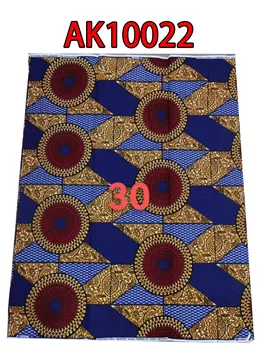 100% Хлопок Африканская Ткань pagne Ankara Африканский Настоящий Атласный Восковой Принт 6 Ярдов/шт Высококачественные Ткани Для Женского Шитья Ga AK1000 Изображение 2