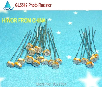 (100 шт./лот) (фоторезистор) Фоторезисторы 5 мм GL5549, LDR светозависимый резистор