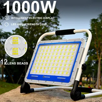 10000LM солнечный Прожектор Портативный Светодиодный Отражатель Прожектор Перезаряжаемый Проектор Прожектор аварийная солнечная Портативная лампа