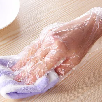 100шт экологически чистых одноразовых пластиковых перчаток для работы с сырой курицей в ресторане отеля Пластиковые многофункциональные перчатки пищевые Изображение 2