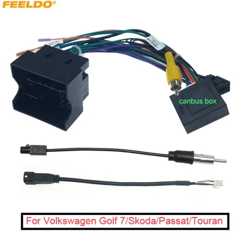 10set Car Audio 16PIN Andriod Player Power Calbe Адаптер Питания С Коробкой Canbus Для Volkswagen Golf 7 Skoda Stereo Plug Жгут Проводов