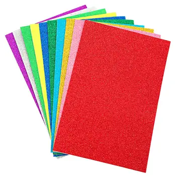 10шт Современной блестящей губчатой бумаги для поделок, многоцветной бумаги с защитой от выцветания Изображение 2