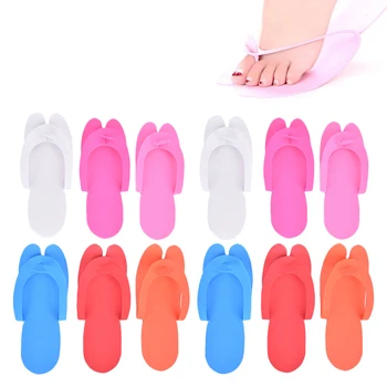 12 пар одноразовых поролоновых тапочек разных цветов, педикюрные тапочки-шлепанцы для салона Спа-педикюра, тапочки-шлепанцы для ног