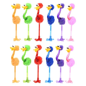 12 упаковок шариковой ручки с мультяшным страусом, креативная шариковая ручка с декомпрессией в 3D страусином стиле, новинка, стационарная для оптовых продаж подарков