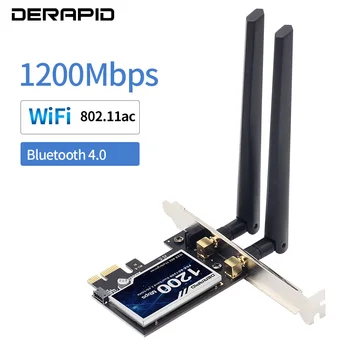1200 Мбит/с Беспроводной PCI-e Адаптер 802.11ac Bluetooth 4.0 WiFi Wlan Карта 2.4 G/5 ГГц Настольный Wifi PCI Express Адаптер Для Win 7 10 11 Изображение 2