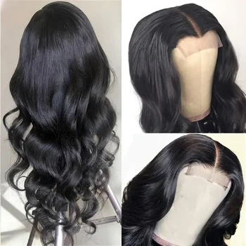 13x6 Объемных волнистых париков на кружеве из человеческих волос, предварительно выщипанных плотностью 180% для чернокожих женщин Изображение 2
