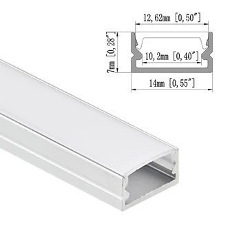 14x7 мм 1ШТ 0,5 м Светодиодный Алюминиевый Профиль Держатель Канала для Светодиодной Ленты Light Bar Встроенный в Шкаф Шкаф Книжный Шкаф Лампа Изображение 2