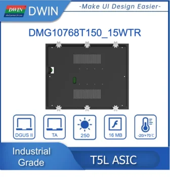 15,0-дюймовый, с корпусом, разрешением 1024 * 768 пикселей, 16,7 Млн цветов, встроенным динамиком IPS-TFT-LCD и RTC DMG10768T150_15WTR Изображение 2
