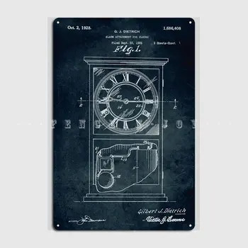 1926 Будильник для часов Плакат изобретателя Металлическая табличка Кинотеатр Гостиная Гараж Клубные таблички Создание жестяной вывески плакат