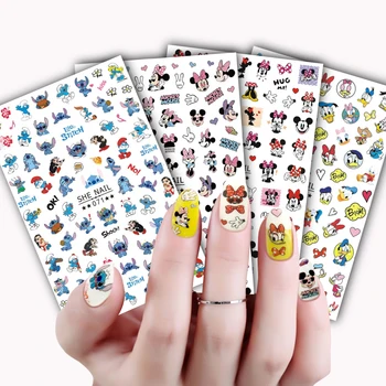 1ШТ 3D Наклейки Для ногтей Disney Микки И Минни Аниме Мэри Кэт Украшение Для ногтей Мультфильм Анимированные Наклейки Русалочка