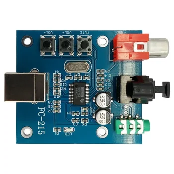 1ШТ PCM2704 Аудио ЦАП USB к звуковой карте S/PDIF hifi DAC Плата Декодера 3,5 мм Аналоговый Коаксиальный Модуль Вывода Оптического волокна Изображение 2