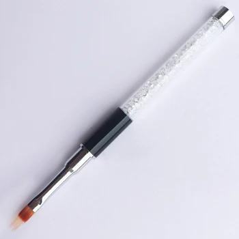 1шт Кисть для омбре, УФ-гелевая кисть для ногтей, ручка из горного хрусталя, ручка для рисования, Градиентная черная кисть для дизайна ногтей, инструменты для пера