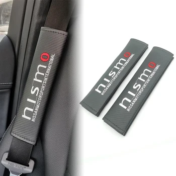 2 шт./пара, чехол для ремня безопасности автомобиля, кожаный чехол для стайлинга автомобилей Nissan Nismo, аксессуары для интерьера автомобиля, Стайлинг