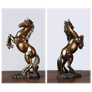 2 шт. Художественная скульптура, украшение в виде летающей лошади в европейском стиле, подарки на новоселье, медь и белый Изображение 2