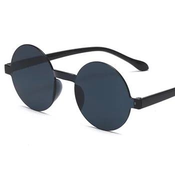 2019 Новые Круглые очки без оправы в стиле Ретро, женские Дизайнерские солнцезащитные очки желейного цвета в стиле ретро