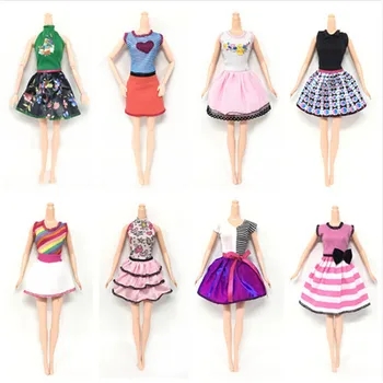 2021 Новейшее модное платье ручной работы из 5 шт. для куклы, лучшая подарочная игрушка, красивая праздничная одежда для кукол 29-30 см, отправка случайным образом