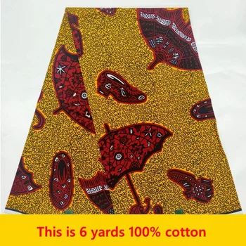 2022 Высококачественная Оригинальная Ткань Анкара Африканский Настоящий Восковой Принт Хлопок 100% Tissus Wax Pagne Africain Для Пошива Материала 6 ярдов