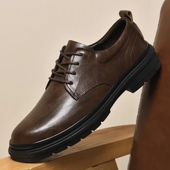 2023 Новые модные мужские туфли-оксфорды, Кроссовки, Мужская повседневная прогулочная обувь на шнуровке, Мужская уличная рабочая обувь, Мужская обувь для мужчин Изображение 2