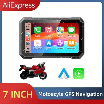 2023 Новый 7-дюймовый мотоциклетный беспроводной Apple Carplay Портативный GPS Navi Навигатор Moto Android Auto Navigator Водонепроницаемый экран IPX7