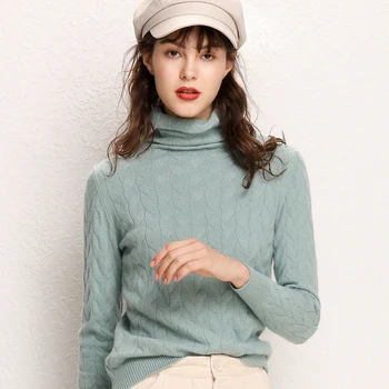 2023 Новый женский свитер из кашемировых переплетений, женский свитер свободного кроя, осенне-зимние пуловеры, женский свитер Изображение 2