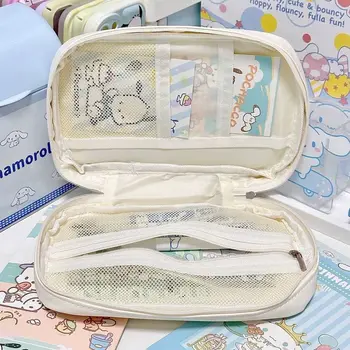2023 Новый Мультфильм Sanrio Cinnamon Pen Bag Высокого Внешнего Вида Кожаный Студенческий Пенал Для Карандашей Большой Чехол Для Хранения С Рисунком Ручки Изображение 2