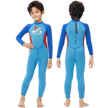 2024 Новый Купальник Для мальчиков 2,5 ММ Детский Водолазный костюм Пляжные Купальники Цельный Детский Гидрокостюм Для подводного плавания Серфинг Плавание С аквалангом