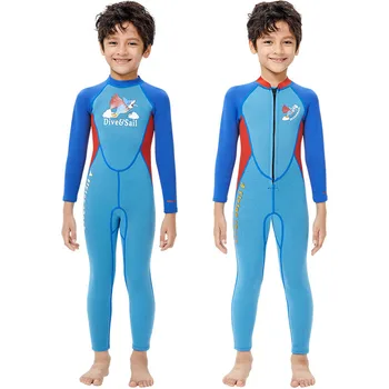 2024 Новый Купальник Для мальчиков 2,5 ММ Детский Водолазный костюм Пляжные Купальники Цельный Детский Гидрокостюм Для подводного плавания Серфинг Плавание С аквалангом Изображение 2