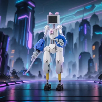 2024 НОВЫЙ набор строительных блоков Moc Neko-Robo Companion Mecha Cat, высокотехнологичные игрушки-роботы для девочек-кроликов, модель для детских подарков