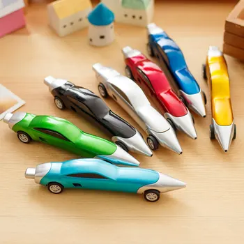 21 игрушечная ручка в форме автомобиля фирменная мультяшная шариковая ручка 1,0 мм на масляной основе синего цвета для заправки пластика, письменные принадлежности школьный офис