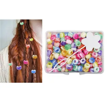 210 Штук бусин-дредов ярких цветов, манжеты, кольца для кос, инструмент для плетения волос, аксессуар для волос, украшение для девочек-подростков, дети