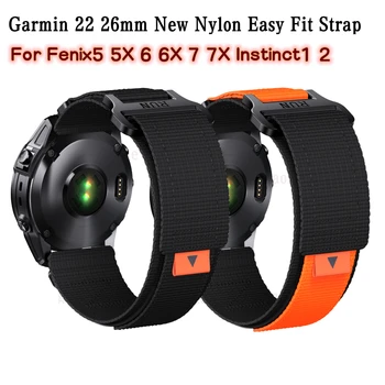 22-26 мм нейлоновый ремешок Garmin Easy Fit для браслета Fenix5Plus 6Pro 7 Instinct Ремешок для спортивных часов Браслет Fenix7X 5X 6X