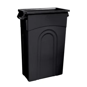 23-Галлонный Сверхпрочный Пластиковый Контейнер Для мусора Highboy Черного Цвета Изображение 2