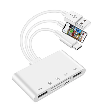 2X OTG USB-Адаптер для Многопамятной камеры Micro-SD TF Card Reader Kit Для Iphone Ipad Для Apple 13 Конвертер