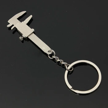 2X полезных мини-штангенциркуля с нониусом, инструмент, подвеска, Слайдер, брелок для ключей, цепочка для ключей 10 см Изображение 2