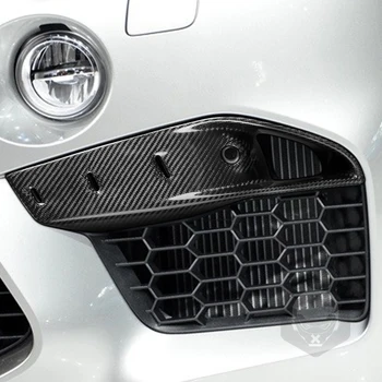 2ШТ Настоящий Сухой Углепластиковый Передний Бампер Противотуманный Фонарь Вентиляционное Отверстие Верхнего Разветвителя Крыла Накладка Для BMW X5M F85 X6M F86 2015-2018 Изображение 2