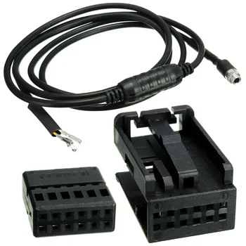 3,5 ММ 12PIN Вспомогательный провод AUX Черный аудиокабель для BMW E60 E63 5-6 серии