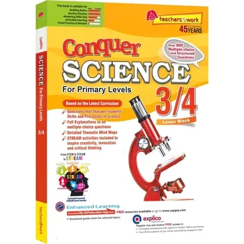3 Книги / комплект SAP Conquers Science Базовая версия начальной школы 1-6 класс, Дополнительный учебник по преподаванию естественных наук в Сингапуре Изображение 2