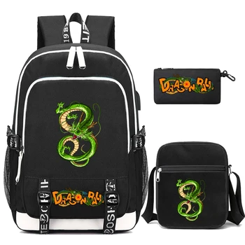 3 шт./компл. Аниме Dragon Ball Рюкзак, Детский Подростковый Мультяшный рюкзак, Школьная сумка, Водонепроницаемый Школьный рюкзак для мальчиков и девочек Изображение 2