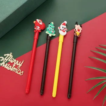 30ШТ Рождественская Гелевая ручка Милая Рождественская Елка Олень Санта Снеговик Подарок 0,5 мм Черные Нейтральные Ручки Школьный Офис Стационарный