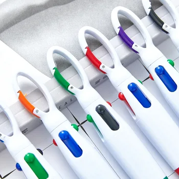 35шт Альпинистская пряжка четырехцветная пластиковая шариковая ручка для прыжков портативная карманная ручка для переноски подарочная ручка Изображение 2