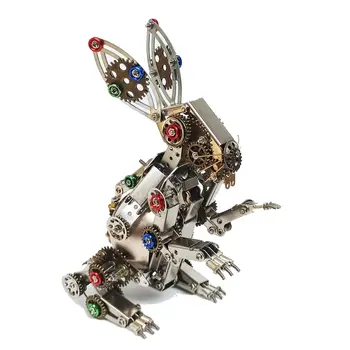 3d diy rabbit mouse сложная металлическая механическая сборка ручной сборки модели украшений precision animal gift